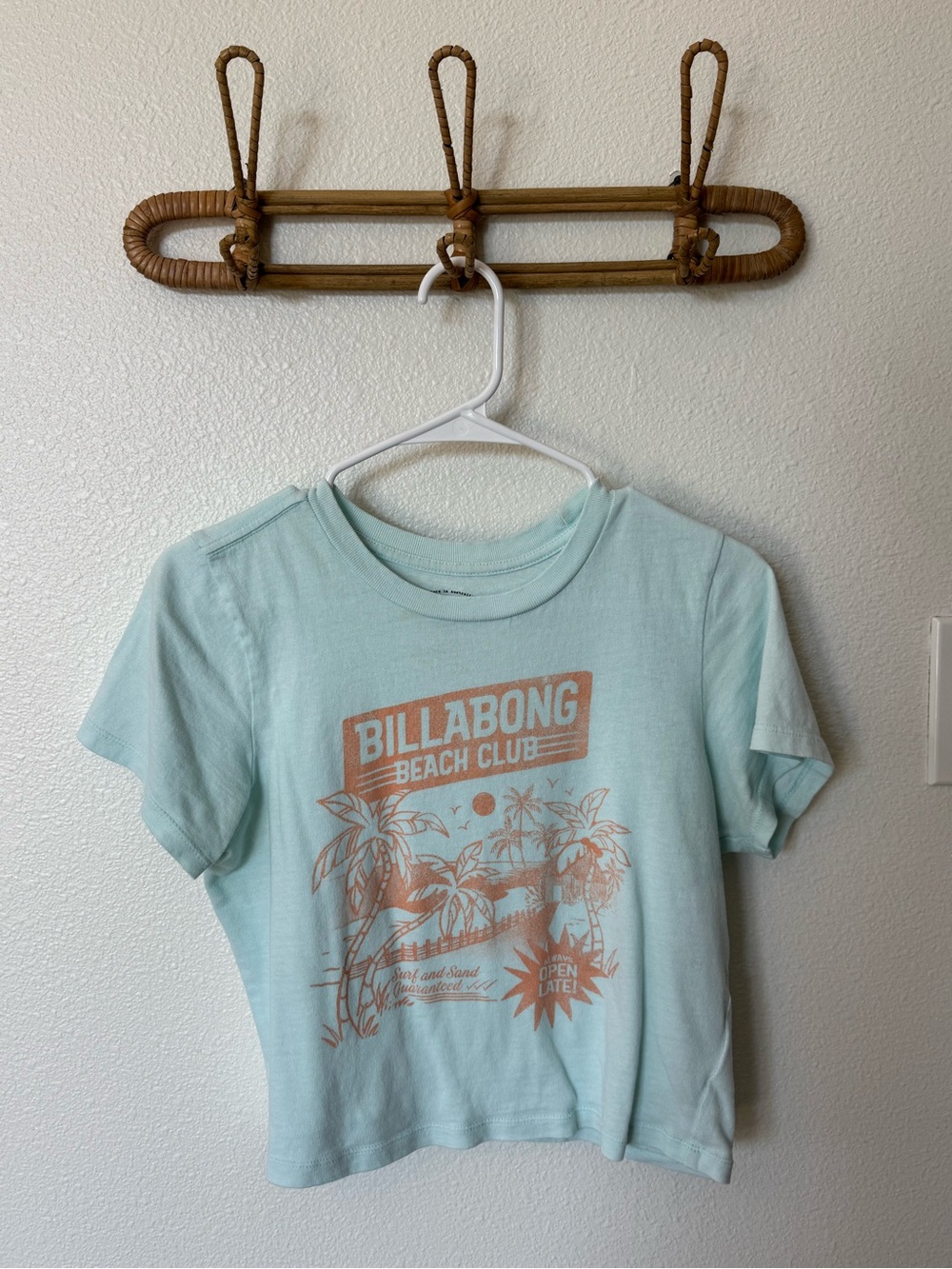 Billabong cropped Beach Club Graphic Tee - Light Blue